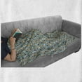 thumbnail image 5 of Floral Soft Flannel Fleece Throw Blanket, Continuous Flowers Pattern Vintage Look Calm Tones Illustration, Cozy Plush for Indoor and Outdoor Use, 50" x 60", Pale Teal Pale Brown, by Ambesonne, 5 of 5