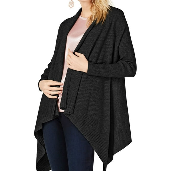 I.N.C Womens Completer Cardigan Sweater, Black, Medium