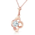 thumbnail image 2 of Galaxy Gold 14K Solid Rose Gold 16" Necklace with Natural Aquamarine, 14"-24" Sizes, March Birthstone, Symbol of Serenity, 2 of 3