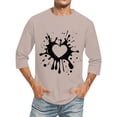 thumbnail image 2 of Camisetas de Manga Larga para Hombres, Día de San Valentín Impreso 3/4 Manga Camiseta de Fitness, Mezcla de Algodón Casual, 2 of 9
