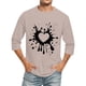 thumbnail image 2 of Camisetas de Manga Larga para Hombres, Día de San Valentín Impreso 3/4 Manga Camiseta de Fitness, Mezcla de Algodón Casual, 2 of 9