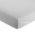 thumbnail image 3 of Marina Decoration Ultra Soft Silky Deep Pocket Solid Rayon from Bamboo All Season Bedding Solid Bamboo Fitted Sheet, Silver Color, 3 of 4