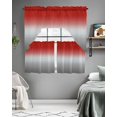 thumbnail image 5 of Red Gray Ombre Kitchen Curtains Swag Valance and Tier Curtains Set 36 Inch Length, Modern Gradient Abstract Art Rod Pocket Drape Panels Pair Swag Curtains for Bathroom/Cafe/Window, 5 of 6
