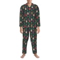 thumbnail image 3 of Naloa Christmas Trees And Houses Men’s Pajamas Set - Long Sleeve Button Down Sleep Shirt and Pajama Bottoms Sleepwear Set-X-Large, 3 of 7
