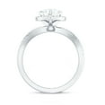 thumbnail image 2 of Rosec Jewels Moissanite Heart Engagement Ring with Halo - Crossover Ring (7 mm, 1 Carat, D-VS1 Quality Certified), 925 Sterling Silver, US 8.50, 2 of 8
