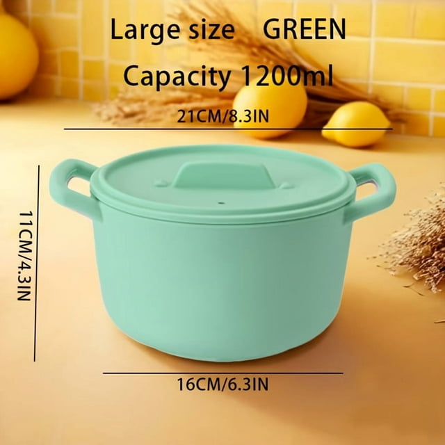 CUITING 2-in-1 Silicone Steamer Pot with Dual Handles Food-Grade Microwaveable Steamer High-Temperature Resistant Meal Prep Container Kitchen Cookware