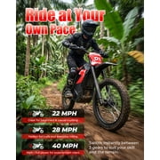 Electric Dirt Bike for Teens & Adults, 3550W Peak Motor, 40MPH, Up to 53 Miles Range, 48V 26Ah Removable Battery, 14/12 Fat Tires, Full Suspension Off-Road Electric Dirt Bike