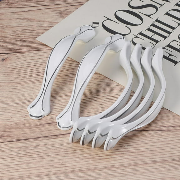 CATIEBYE 6-Pack White Cabinet Door Handles Brass Zinc Alloy Heavy Duty Drawer Pulls