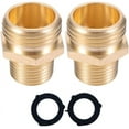 thumbnail image 2 of YOUHO (2-Pack) 3/4 GHT Male x 1/2 NPT Male Connector, Brass Garden Hose Fitting, Industrial Metal Brass Garden Hose to Pipe Fittings Connect, Garden Hose Extension Repair Fitting., 2 of 6