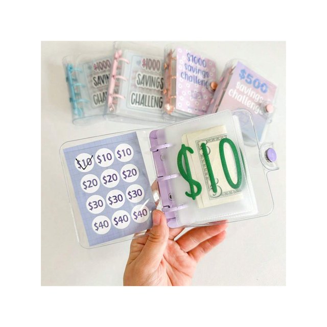 $150/$300/$500/$1000 Mini Binder Money Saving Challenge Book,Cash Storage Book