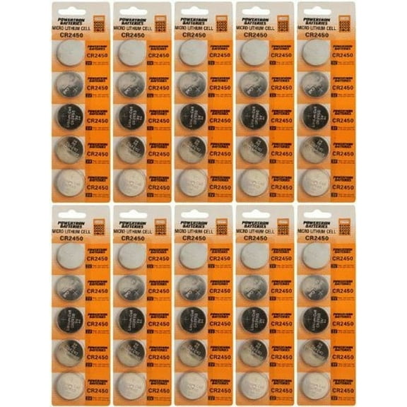 50 x CR2450 Lithium Coin Cell Batteries