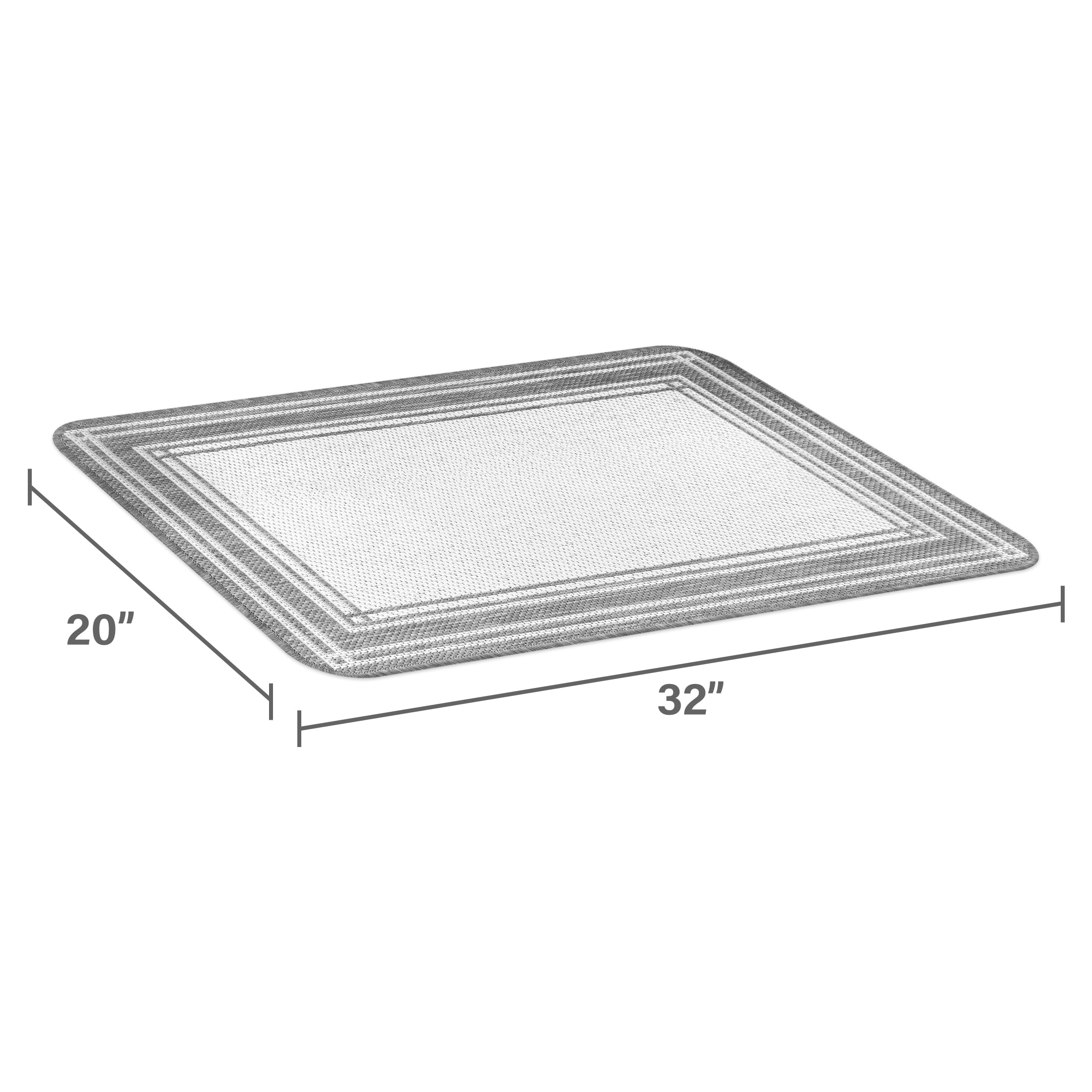 Mainstays Décor Frame Woven Kitchen Mat, Gray, 20" x 32"