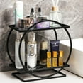 thumbnail image 5 of Makeup Organizer for Vanity,Perfume Organizer for Dresser,2 Tier Skincare Organizers Bathroom Countertop Organizer,Cosmetic Display Tray for Bathroom Counter(Black), 5 of 6