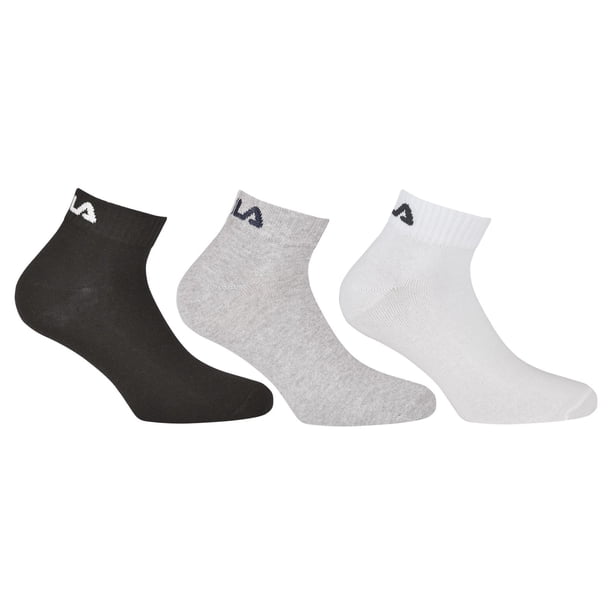FILA Calcetines de Cuarto de Milla Unisex, 3 pares - Calcetines cortos, Sport, Logotipo Cintura, uni, 35-46 Classic 43-46 (9-11 UK)