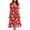 #0003-Red, variant on Women's Midi Dresses V Neck Short Sleeve Chiffon Dresses Beach Resort Style Lightweight Breathable Floral Print Waist Tie Flowy Hem Dresses Gift