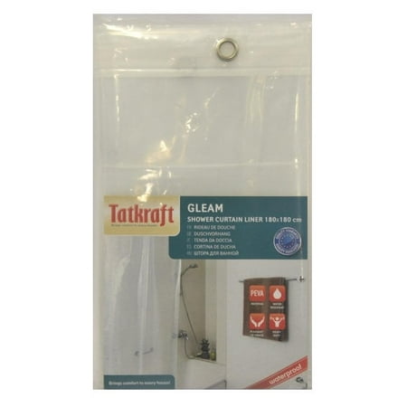 Tatkraft Gleam Clear Shower Curtain Liner Waterproof PEVA 180 X