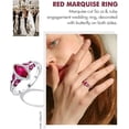 thumbnail image 2 of Dreamofdazzles Jewels 14K White Gold Plated 2.50 Ct Marquise Cut Ruby & Diamond Wedding Engagement Christmas Halo Ring 925 Sterling Silver For Women's -8, 2 of 4