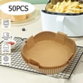 thumbnail image 1 of Batería de Cocina 50 alfombrillas desechables para hornear con revestimiento de papel pergamino para freidora de aire (16x4,5 cm) Likrtyny Libre de BPA, 1 of 8