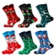 thumbnail image 1 of 1 par de calcetines de hombre con dibujos de Papá Noel, cómodos y modernos calcetines de animales de estilo Harajuku, transpirables, regalo de Navidad con estrellas, directo de fábrica, 1 of 5