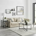 thumbnail image 5 of Danya B. Round Contemporary Marble Finish Veneer Top Black Metal Large Coffee Table - Black Marble, 5 of 16