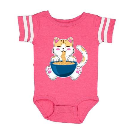 

Inktastic Cat Eating Noodles Illustration Gift Baby Boy or Baby Girl Bodysuit