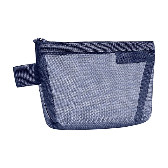 WSBDENLK Small Transparent Mesh Storage Bag, Multifunctional Portable Zipper Pouch for Cosmetics, Jewelry, Travel Supplies, office Organization, Lightweight