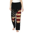 thumbnail image 2 of Lsque Patriotic USA Butterfly Art Print Women's Pajama Pants, Lounge Pant - Comfortable Home Wear,Elastic Waistband, Stylish Design-X-Large, 2 of 9