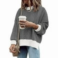thumbnail image 2 of SOMER Oversized Sweater for Women Long Sleeve Batwing Colorblock Striped Casual Loose Pullover Fall 2025, 2 of 6