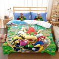 thumbnail image 1 of Mario Quilt Cover Three-piece, Bedding Suit, Microfiber, Cartoon Duvet Cover, Suitable For Boys And Girls-sebneei, 1 of 3