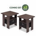 thumbnail image 5 of Furinno Andrey Side Table Set of 2, 2-Tier Brown End Table, Open Shelf Night Stand with Storage Bin, Nightstand, for Living Room, Bedroom, Home Office, Brown, 5 of 5