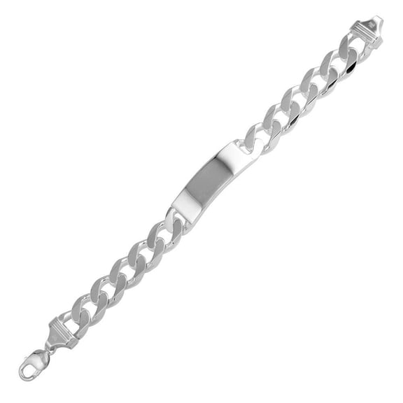 Sterling Silver Miami Cuban Link Curb ID Bracelet 14.9mm Engravable 925 Chain Jewelry Female Unisex