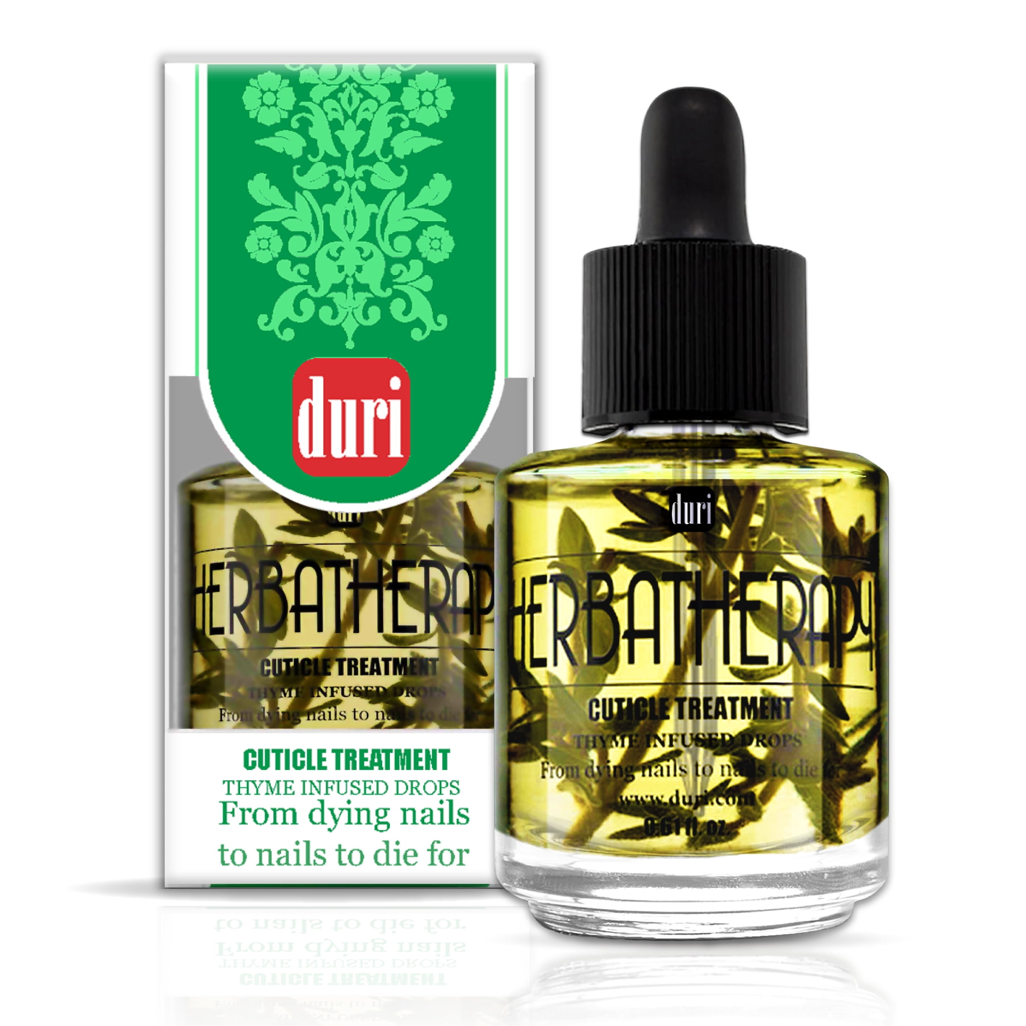 Duri Herbatherapy Cuticle Treatment with Brush'n Go Speedy Top Coat, Nail Hydrating Duo, 0.45 fl oz (2 Piece Set)