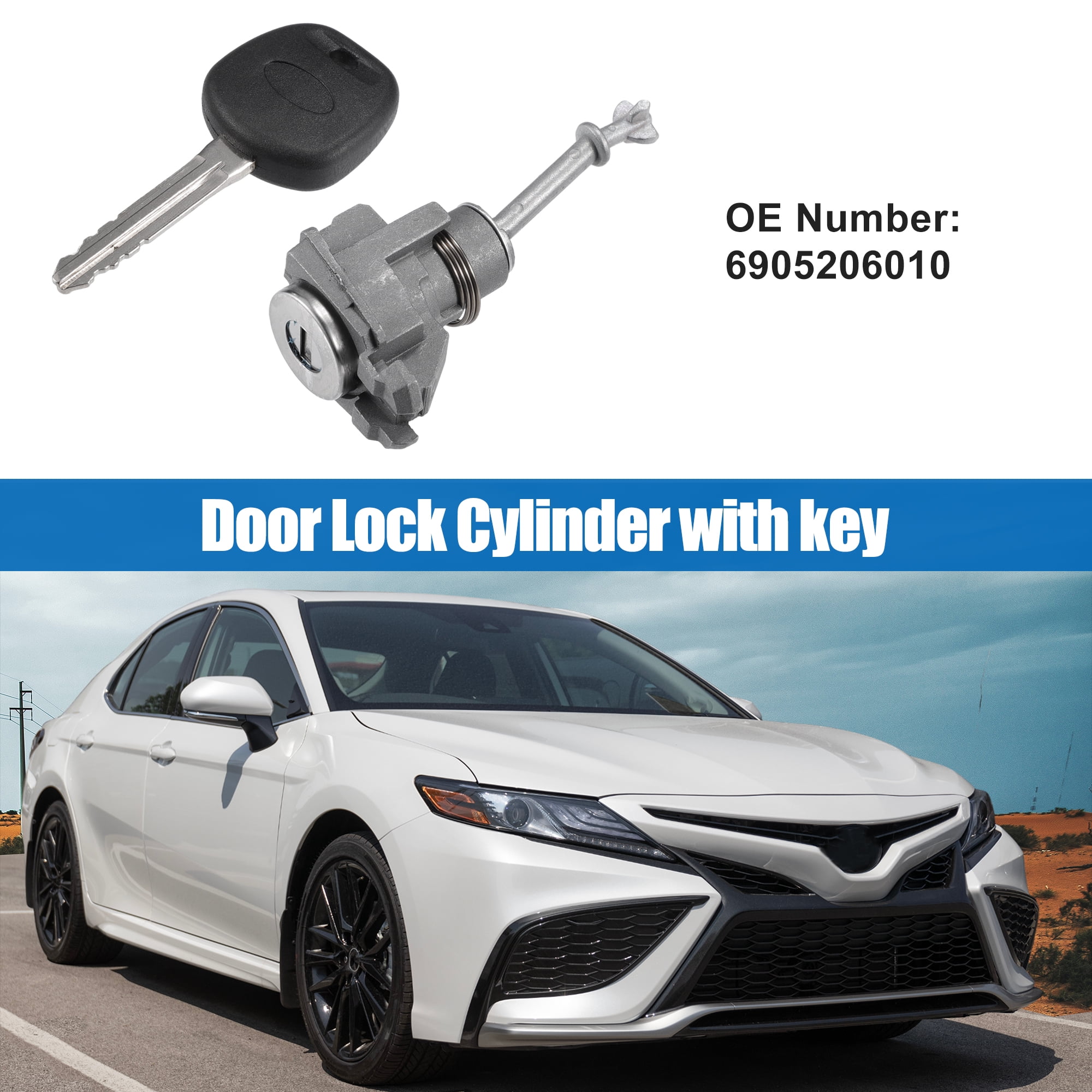 Unique Bargains Driver Side Door Lock Cylinder with Key for Toyota Camry 2002-2006