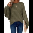 thumbnail image 1 of Suéter Básico Tipo Túnica para Mujer, Talla Grande, Larga, Holgado, Elegante, Cuello Redondo. Verde XXL, 1 of 8