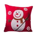 thumbnail image 1 of Funda de almohada navideña de algodón, lino, Snowflacke, muñeco de nieve, funda de almohada para decoración de festivales de Navidad, muñeco de nieve sidaley HA000472-05B, 1 of 7