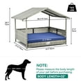 thumbnail image 6 of Dextrus 32.9in Outdoor Rattan Doghouse with Canopy, Elevated Water-Resistant Dog Bed with Blue Cushion for Small, Medium, and Large Dogs, 6 of 8