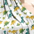thumbnail image 3 of White Dinosaurs Leaves Pattern Blanket,Comfortable Soft Lamb Wool Throw Blanket,All Season,Warm Lightweight Blankets for Sofa Bed Couch Living Room Chair,50"x60", 3 of 4