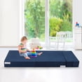 thumbnail image 6 of Convertible Folding Sofa Bed with Pillow - Single Size Memory Foam Futon Sleeper - Portable collapsible Mattress Floor Couch for Living Room, Bedroom, Guest Room - Modern Space-Saving Design - Blue, 6 of 7