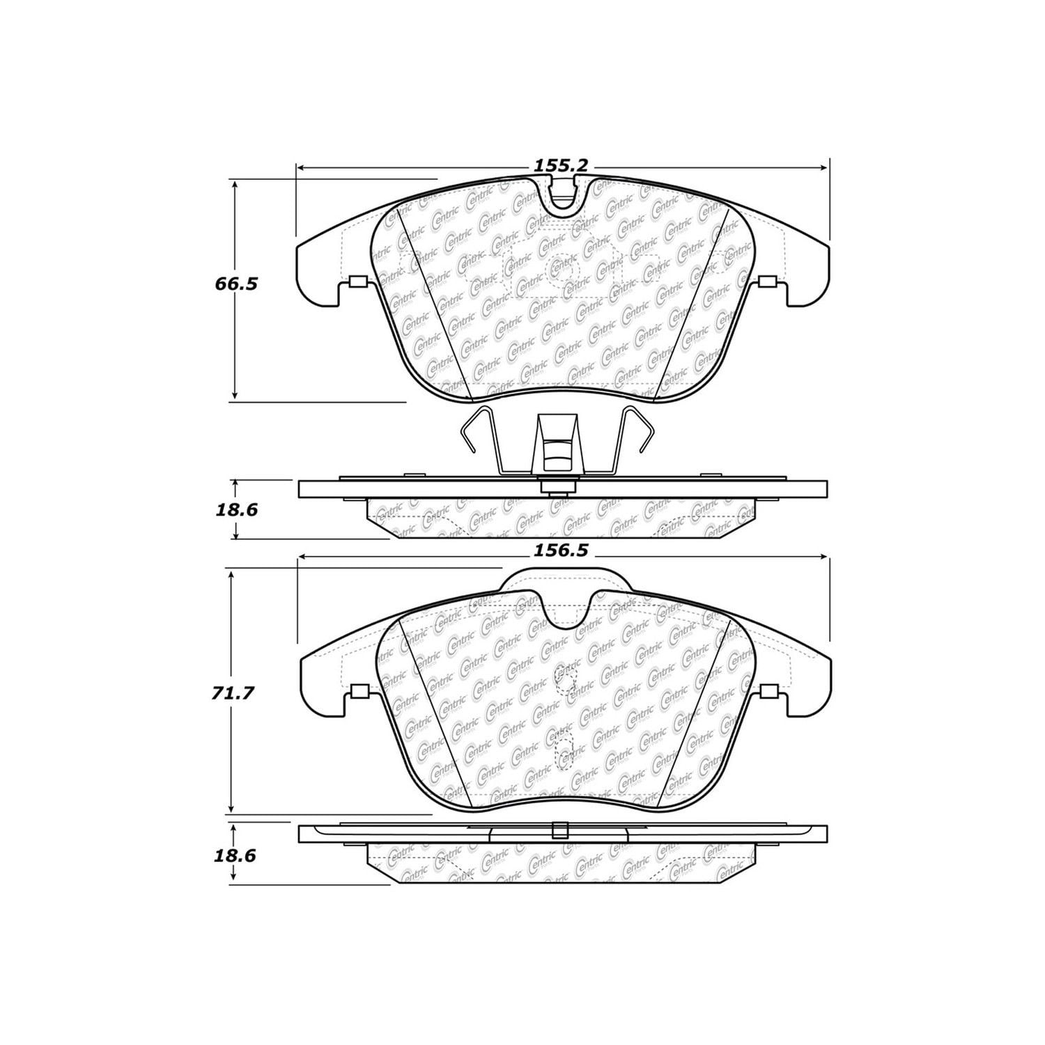 Centric 104.12410 Posi Quiet Semi Met Pads