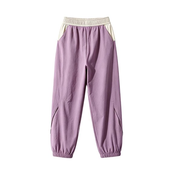 Jalioing Big Girls Sport Joggers Fashion Loose Solid Elastic Waist Cuffed Sweatpants Baggy Wide Leg Athletic Pants
