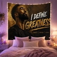 thumbnail image 2 of Portrait Skin Short with Beard Curly Hair Left, Inspirational Illustration for Art Lovers, Typography Wall Art, Housewarming Gift, Tapestry Wall Hanging for Bedroom and Living Room, 2 of 7