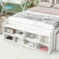 thumbnail image 5 of Full Bed with Bookcase Headboard, Under bed Storage Drawers and Bed End Storage Case, White, 5 of 9