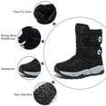 thumbnail image 2 of HOBIBEAR Boys Snow Boots Winter Waterproof Slip Resistant Shoes Deep Black ,8 Toddler, 2 of 6