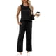 thumbnail image 1 of Conjunto de ropa de verano WIHOLL de dos piezas para mujer, color negro XL, 1 of 5
