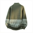 thumbnail image 4 of Men's Christmas Sweaters Casual Long Sleeve Stand Collar Cardigan Sweater with Two-Way Zipper Green M, 4 of 4