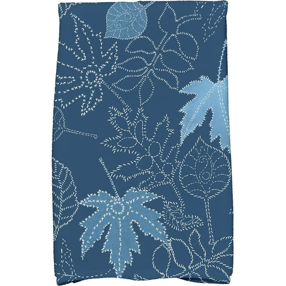 Simply Daisy 18" x 30" Dotted Leaves Floral Print Kitchen Towel
