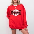 thumbnail image 4 of Baseball Mama Checkered Baseball Mom Sweatshirt Women Gift for Softball Mom Red Sweatshirt Adult X-Large, 4 of 5