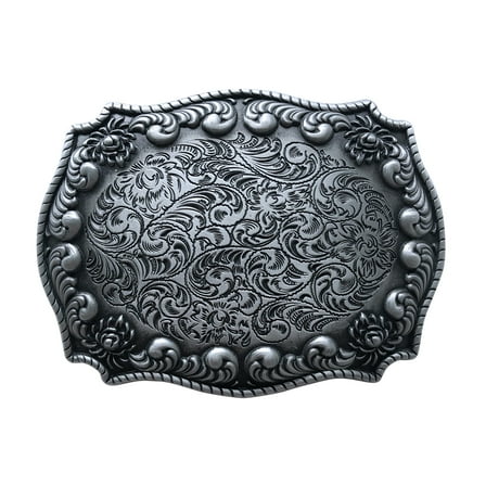 Antique Brushed Silver Cowboy Cowgirl Western Belt Buckle Boucle de Ceinture