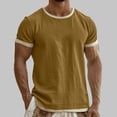 thumbnail image 2 of Eryao Mens Linen Summer T Shirts Muscle Fit Tops Short Sleeve Crewneck Tshirt Basic Athletic Fitness Workout Tees Coffee,XXL, 2 of 6