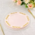 thumbnail image 4 of BalsaCircle 10 Blush 8" Plastic Disposable Salad Plates Gold Trim Wedding Party, 4 of 8